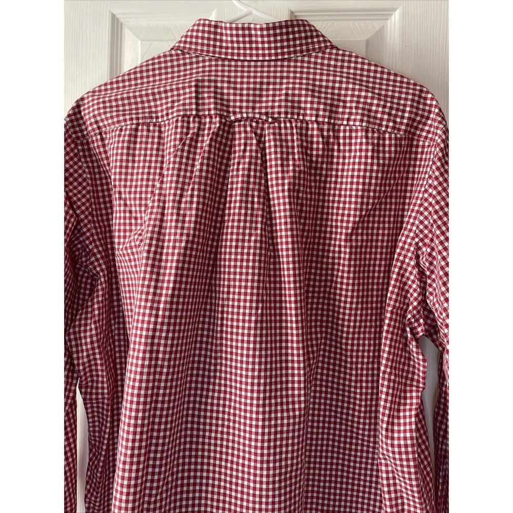 Fairway & Greene Mens Button Up Shirt Cotton XLarge Red White Check Long Sleeve - Picture 10 of 16